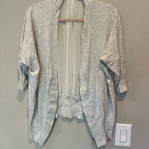 Beautiful Lane Bryant Heather Grey Top/Cardigan Zip Up Semi Sheer